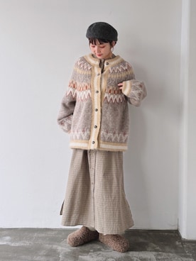 「アイテム（シャツワンピース）」を使った、asukaさん（レディース・158cm）の冬コーディネート