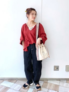 「Libra Cue（リブラ キュー）のアイテム」を使った、asukaさん（レディース・157cm）の夏コーディネート