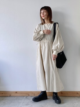 「クリスプ」｜「アイテム（ワンピース/ドレス）」を使った、asukaさん（レディース・158cm）の秋コーディネート