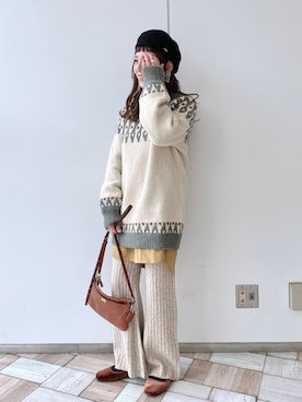 「SVEC（シュベック）のアイテム（バレエシューズ）」を使った、asukaさん（レディース・157cm）の秋コーディネート
