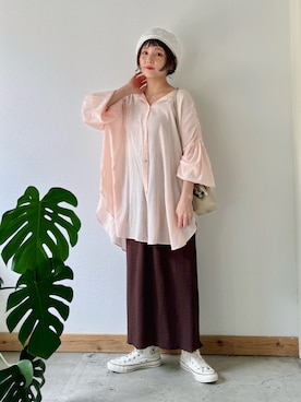「クリスプ」｜「アイテム（ハンチング/ベレー帽）」を使った、asukaさん（レディース・158cm）の夏コーディネート
