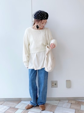 「クリスプ」｜「アイテム（ハンチング/ベレー帽）」を使った、asukaさん（レディース・157cm）の秋コーディネート