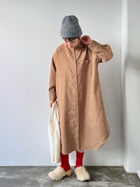 「アイテム（シャツワンピース）」を使った、asukaさん（レディース・158cm）の秋コーディネート