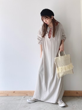 「クリスプ」｜「アイテム（ハンチング/ベレー帽）」を使った、asukaさん（レディース・157cm）の夏コーディネート