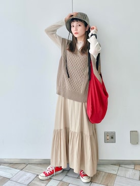 「GRL（グレイル）のアイテム（Tシャツ/カットソー）」を使った、asukaさん（レディース・157cm）の秋コーディネート