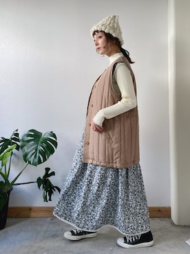 「FIKA（フィカ）のアイテム（帽子）」を使った、asukaさん（レディース・158cm）の冬コーディネート