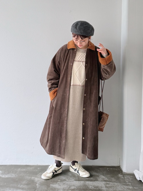 コーデュロイバルカラーコート（ステンカラーコート）｜Crisp