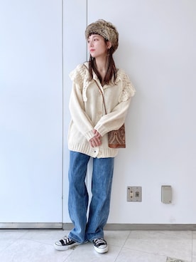 「GRL（グレイル）のアイテム（デニムパンツ）」を使った、asukaさん（レディース・157cm）の秋コーディネート