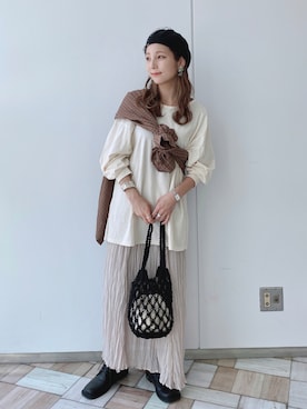 「クリスプ」｜「アイテム（ハンチング/ベレー帽）」を使った、asukaさん（レディース・157cm）の夏コーディネート