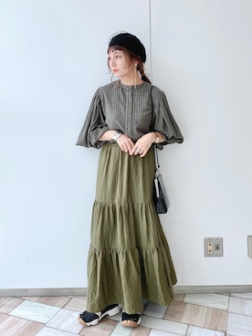 「クリスプ」｜「アイテム（ハンチング/ベレー帽）」を使った、asukaさん（レディース・157cm）の夏コーディネート