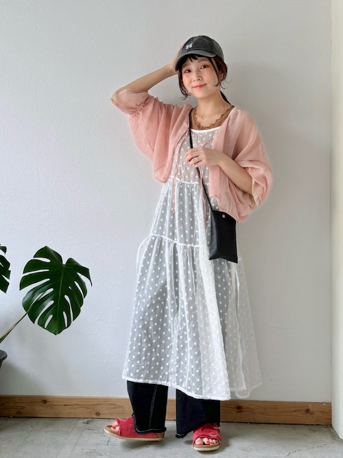 サイドリボンシアーキャミワンピース（ワンピース）｜sorule（ソルレ