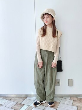 「GRL（グレイル）のアイテム（帽子）」を使った、asukaさん（レディース・157cm）の秋コーディネート