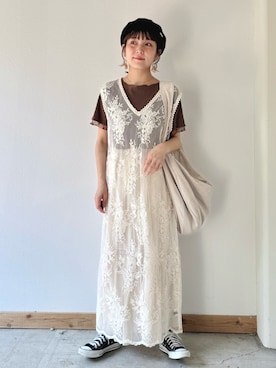 「アイテム（ワンピース）」を使った、asukaさん（レディース・158cm）の夏コーディネート