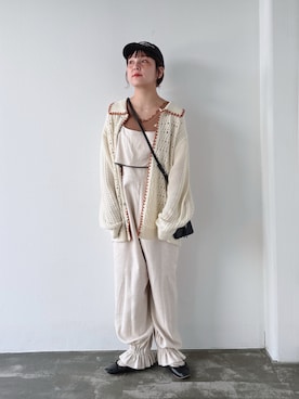 「アイテム（オールインワン・サロペット）」を使った、asukaさん（レディース・158cm）の秋コーディネート