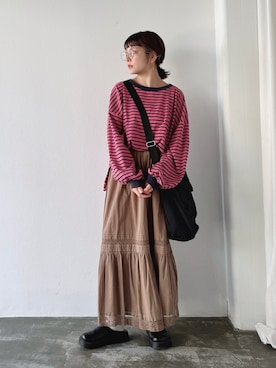 「Crisp（クリスプ）のアイテム」を使った、asukaさん（レディース・158cm）の秋コーディネート