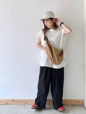 「Libra Cue（リブラ キュー）のアイテム」を使った、asukaさん（レディース・157cm）の夏コーディネート