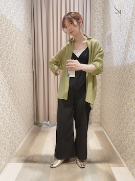 「Green　Parks（グリーンパークス）のアイテム（オールインワン・サロペット）」を使った、きゃりんさん（レディース・153cm）の夏コーディネート