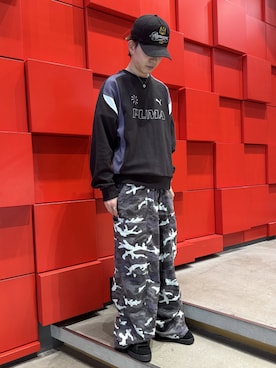 「PUMA（プーマ）のPUMA プーマ ユニセックス フューチャー プーマ アーカイブ リラックスド（スウェット、ブラック系）」を使った、PUMAさん（メンズ・172cm）の秋コーディネート