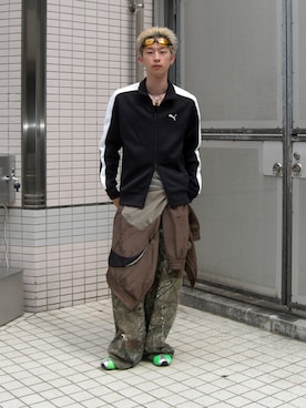「アイテム（ジャージ）」を使った、PUMAさん（メンズ・172cm）の秋コーディネート