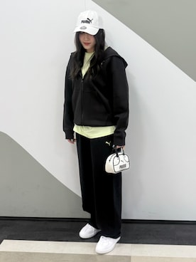 「PUMA（プーマ）のアイテム（キャップ）」を使った、PUMAさん（レディース・156cm）の春コーディネート