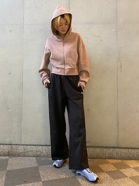 「PUMA（プーマ）のPUMA プーマ ユニセックス Hストリート OG スニーカー H-Street OG（スニーカー、パープル系）」を使った、PUMAさん（レディース・160cm）の春コーディネート