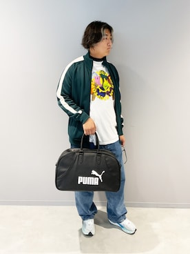 「アイテム（ボストンバッグ）」を使った、PUMAさん（メンズ・175cm）の秋コーディネート