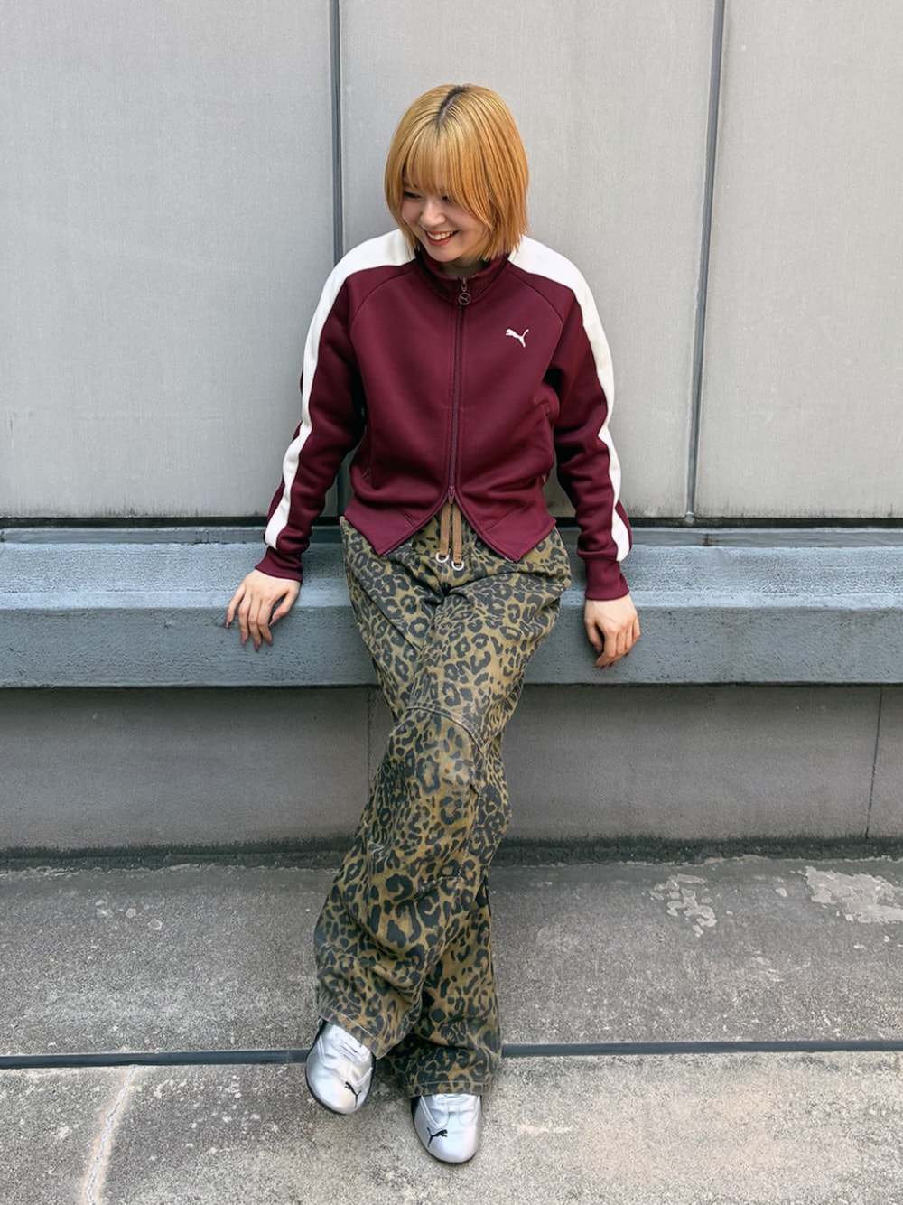 PUMA プーマ レオパード ヒョウ柄 ジャージ トラックジャケット S 