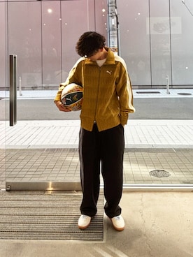 「アイテム（ジャージ）」を使った、PUMAさん（メンズ・168cm）の秋コーディネート