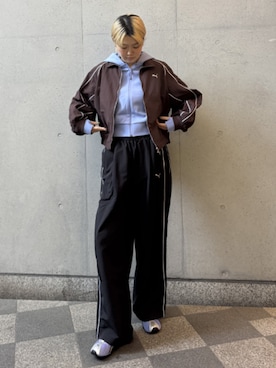 「PUMA（プーマ）のアイテム（ジャケット/アウター）」を使った、PUMAさん（レディース・173cm）の春コーディネート
