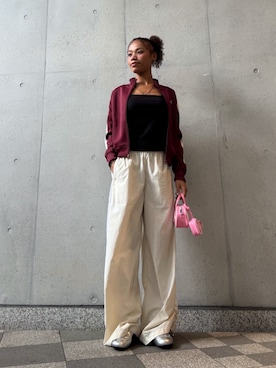 「アイテム（ジャージ）」を使った、PUMAさん（レディース・168cm）の秋コーディネート