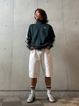 「アイテム（ジャージ）」を使った、PUMAさん（メンズ・174cm）の秋コーディネート