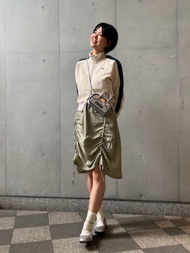 「アイテム（バッグ）」を使った、PUMAさん（レディース・173cm）の秋コーディネート
