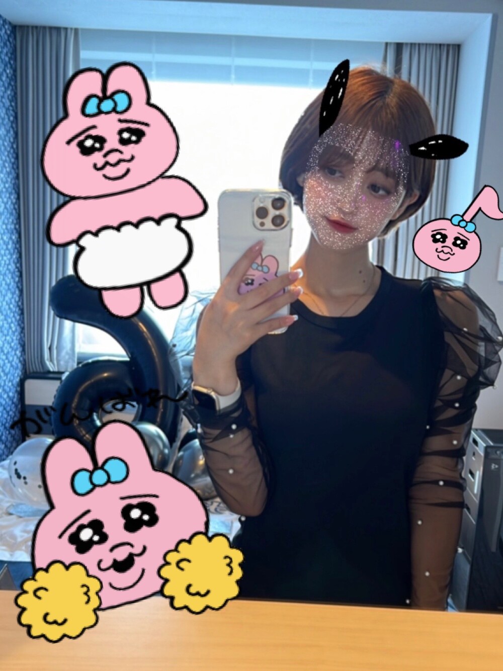 「おぱんちゅうさぎ、shein、SHEINコーデ、YSL、Dior、Apple Watch、お誕生日おめでとう！」｜「SHEINのアイテム（ワンピース/ドレス、ブラック系）」を使った、さおぴさん（レディース・151cm）の秋コーディネートの1枚目の写真