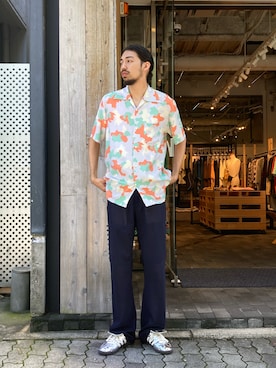「WALES BONNER（ウェールズ ボナー）のWales Bonner × adidas Samba/ウェールズ・ボナー × アディダス サンバ/samba “Silver Metallic”（スニーカー）」を使った、アスガルさん（メンズ・185cm）の夏コーディネート