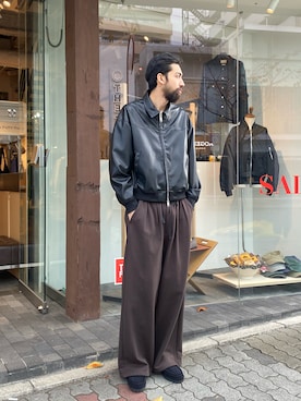 「Toironier（トワロニエ）のアイテム」を使った、アスガルさん（メンズ・185cm）の冬コーディネート