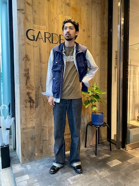 「AFFIX（表示禁止）（アフィックス）のアイテム」を使った、アスガルさん（メンズ・185cm）の夏コーディネート