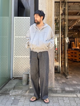 「アイテム（パーカー）」を使った、アスガルさん（メンズ・185cm）の夏コーディネート