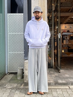 「SHINYAKOZUKA（シンヤコヅカ）のORDINARY HOME PANTALON（スウェットパンツ）」を使った、アスガルさん（メンズ・185cm）の秋コーディネート