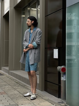 「Wales Bonner」｜「アイテム（ジャケット/アウター）」を使った、アスガルさん（メンズ・185cm）の夏コーディネート