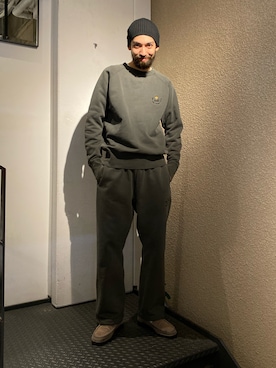 「アイテム（帽子）」を使った、アスガルさん（メンズ・185cm）の冬コーディネート