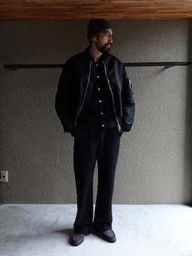 「YOKE（ヨーク）のアイテム」を使った、アスガルさん（メンズ・185cm）の冬コーディネート