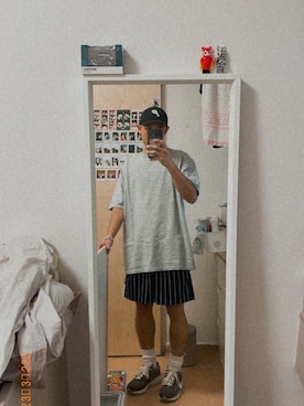 「KITH（キス）のアイテム（シューズ）」を使った、Sheldon Hoさん（メンズ・174cm）の春コーディネート