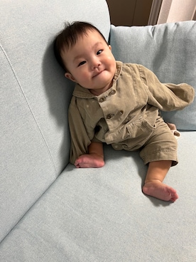 「アイテム（ママ＆ベビー、グリーン系）」を使った、citronさん（キッズ・60cm）の秋コーディネート