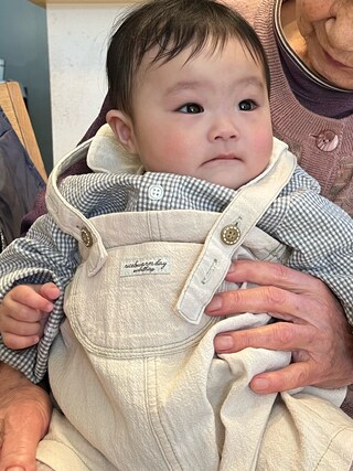 パパス グレー カバーオール ダブルフェイス 50L 裏チェック柄 apres les cours（アプレレクール）の「チェック柄まんまる