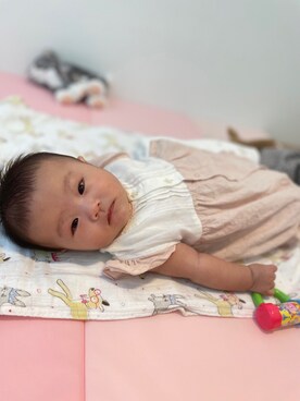 「10mois（ディモワ）のアイテム」を使った、citronさん（キッズ・60cm）の秋コーディネート