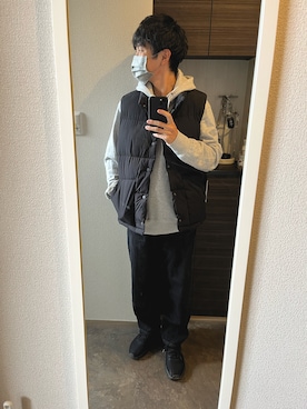 「アイテム（ダウンベスト）」を使った、Naokiさん（メンズ・172cm・20代）の秋コーディネート
