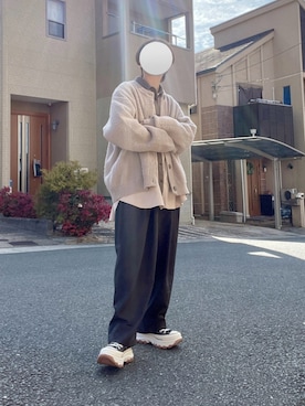 「shiki tokyo（シキトウキョウ）のアイテム（パンツ）」を使った、Nisssy＊さん（メンズ・158cm）の冬コーディネート