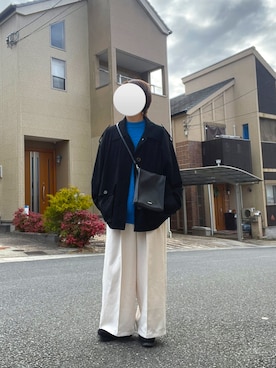 「クラークス」｜「アイテム（ミリタリージャケット）」を使った、Nisssy＊さん（メンズ・158cm）の冬コーディネート