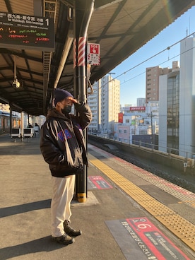 「VANS（バンズ）のアイテム（ジャケット/アウター）」を使った、✨Bay Bay 阿蓓さん（レディース・160cm）の冬コーディネート