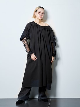 「Lee（リー）のLEE 別注 PAINTER PANTS：デニムパンツ（デニムパンツ、ブラック系）」を使った、SAKURAKOさん（レディース・165cm）の夏コーディネート